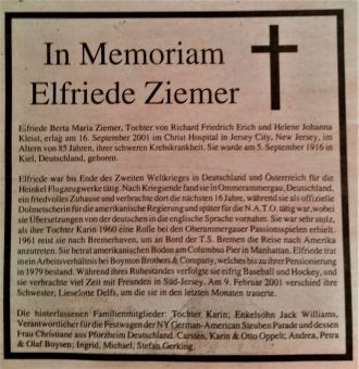 Elfriede Ziemer Obituary