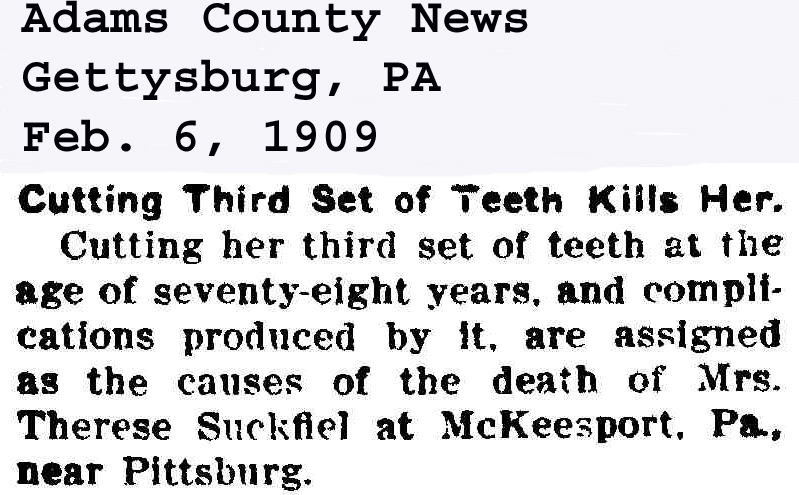 Cutting Third Set of Teeth Kills Her