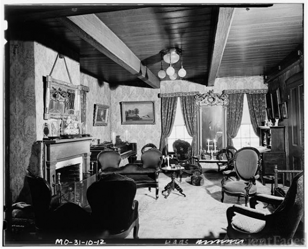 12. INTERIOR, PARLOR WITH VICTORIAN FURNITURE USED BY...