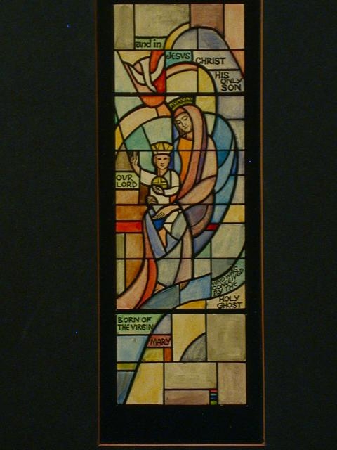 [Design drawing for stained glass typical aisle window...