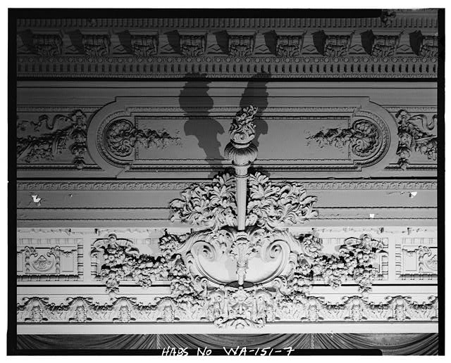 7. DETAIL OF PROSCENIUM ARCH CARTOUCHE, INTERIOR -...