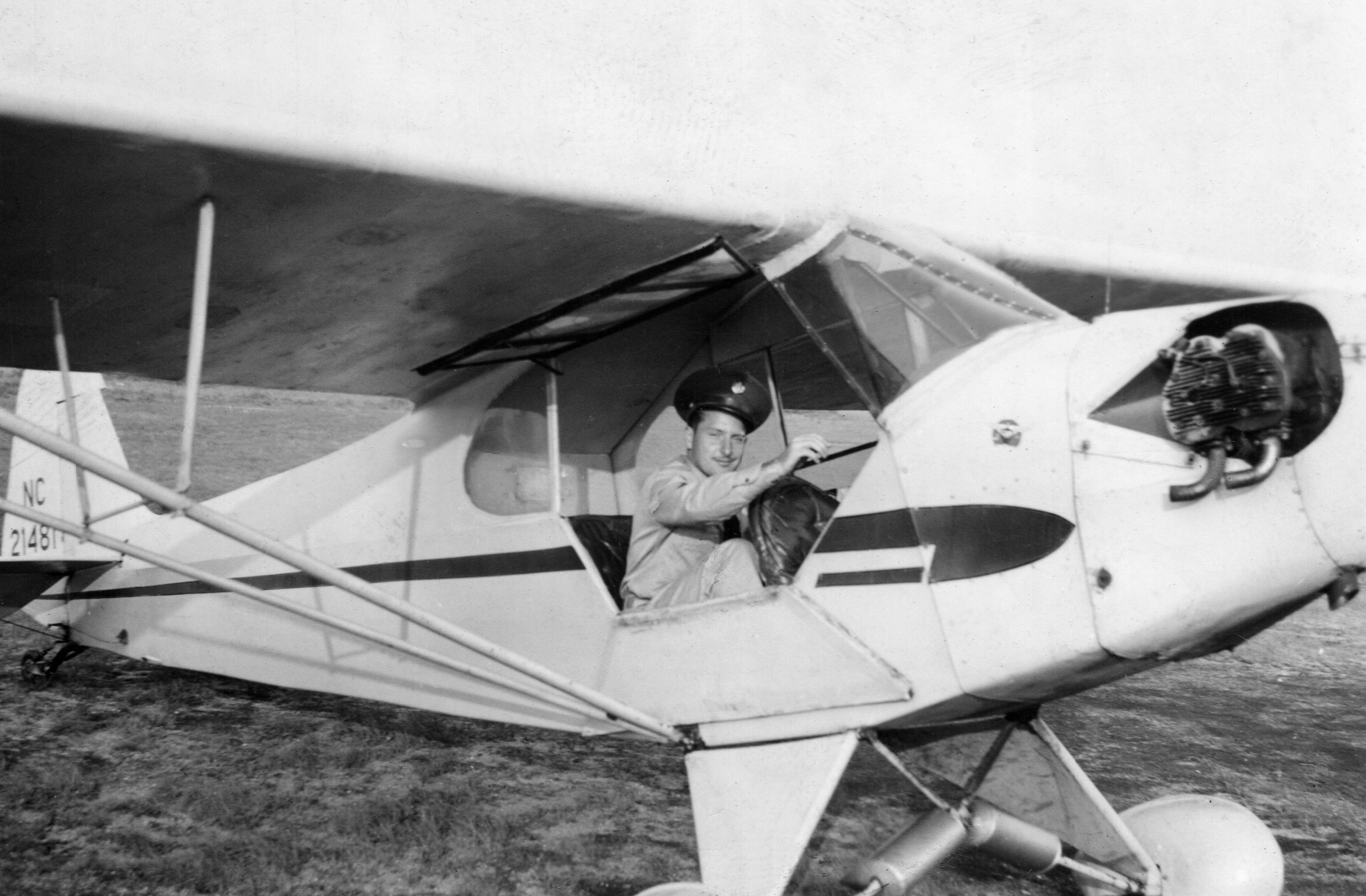 D.W. Sparks & His Piper Cub Airplane