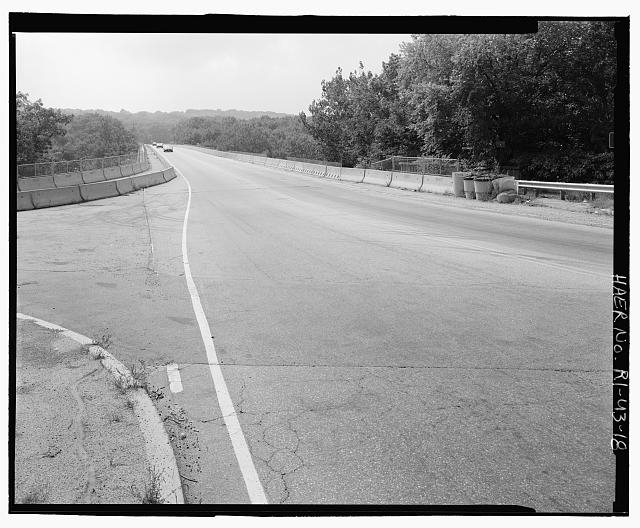 Roadway and Jersey barrier. View west - Ashton Viaduct,...