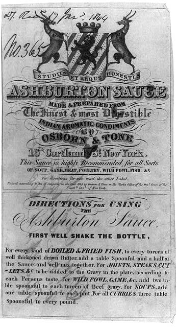 Ashburton Sauce... for... soup, game, meat, poultry, wild...