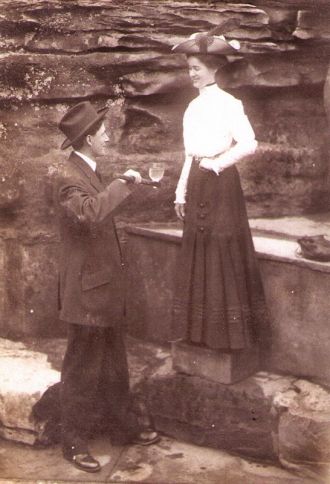 Grace Webb, Frederick Hanger, prob. on honeymoon at a spring