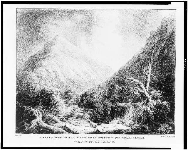 White Mountains. Distant view of the slides that...