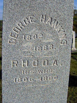 Tombstone of George & Rhoda HAWKINS