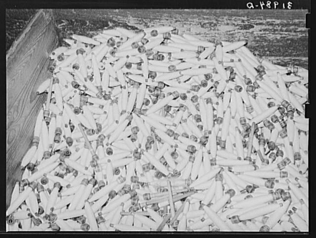 Bin of spindles. Laurel cotton mills, Laurel, Mississippi