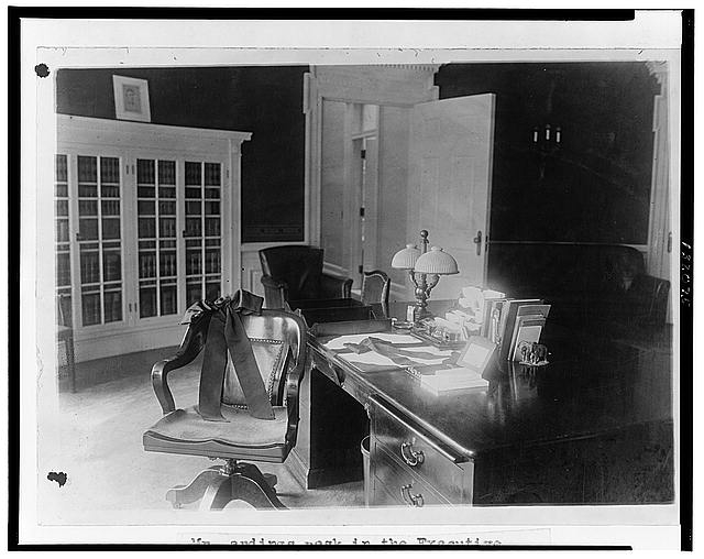 Mr. Harding's desk in the executive office