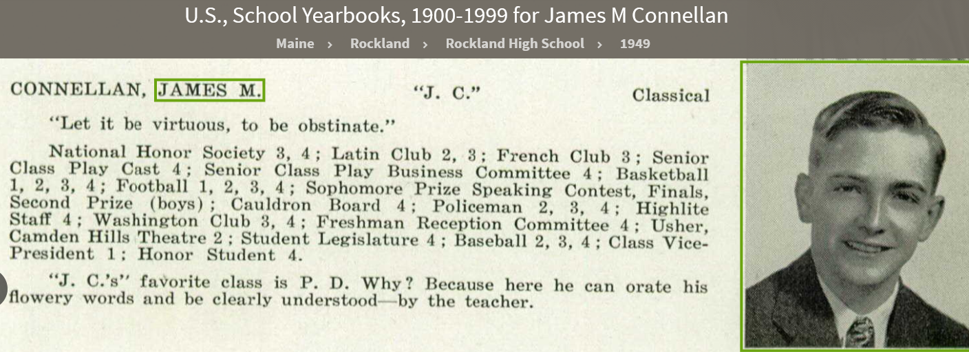James Mcdevitt "Jimmy" Connellan--U.S., School Yearbooks, 1900-1999(1949)a