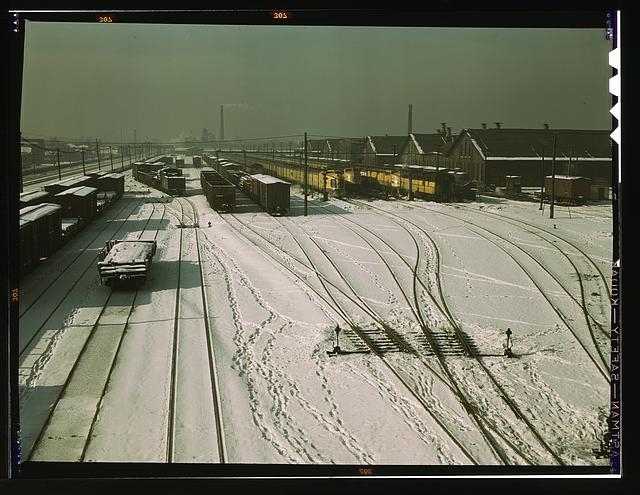 General view of yard and some of the locomotive shop of...