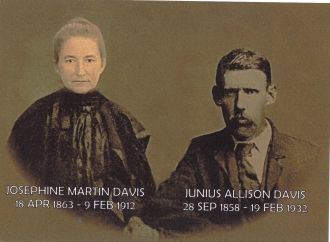 Josephine Martin Davis, Junius A. Davis