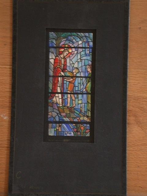 [Design drawing for stained glass window for St. David's...