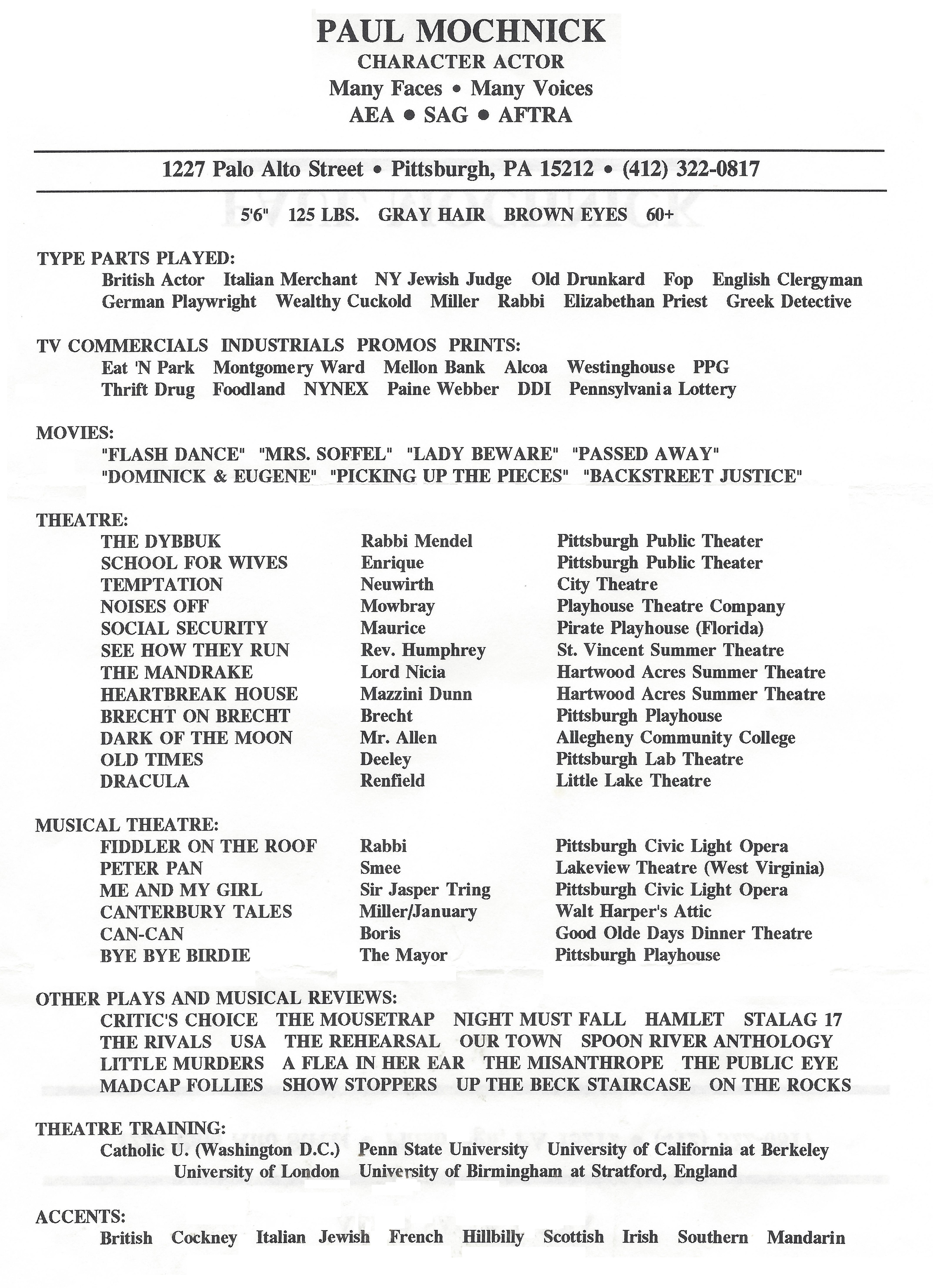 Paul's Resume.