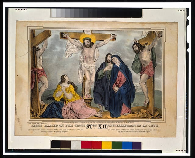Jesus raised on the cross / lith. & pub. by J. Baillie.