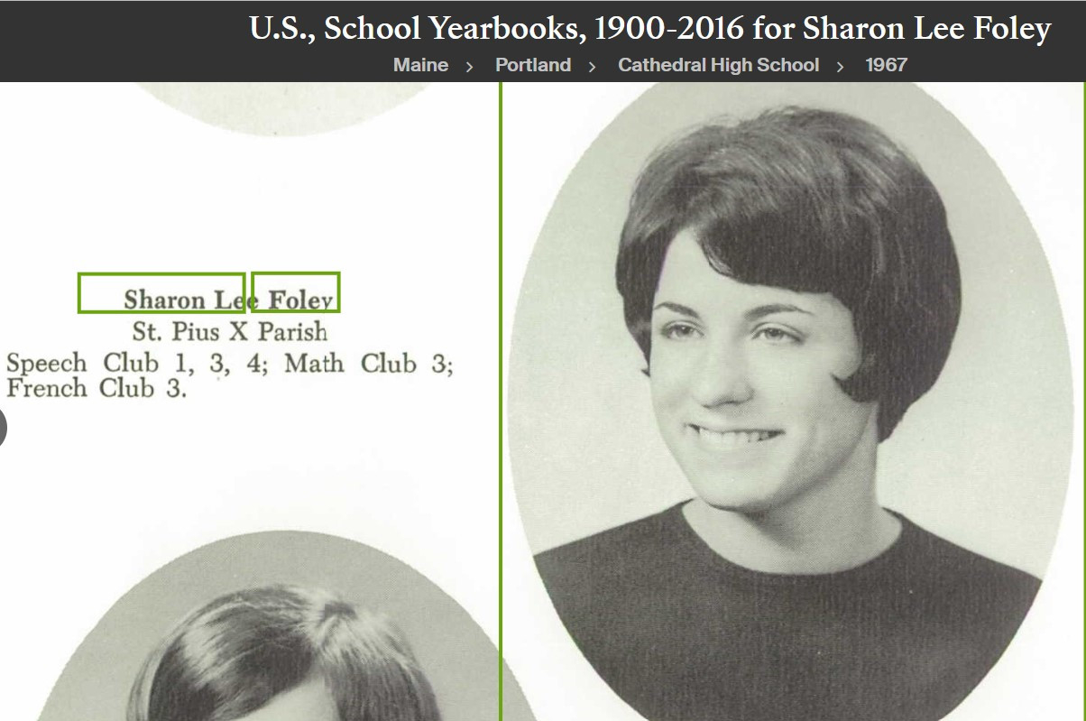 Sharon Lee Foley-McCarthy--U.S., School Yearbooks, 1900-2016(1967)