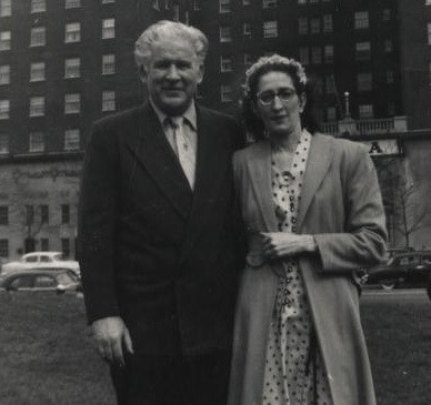 Close-up of his parents.