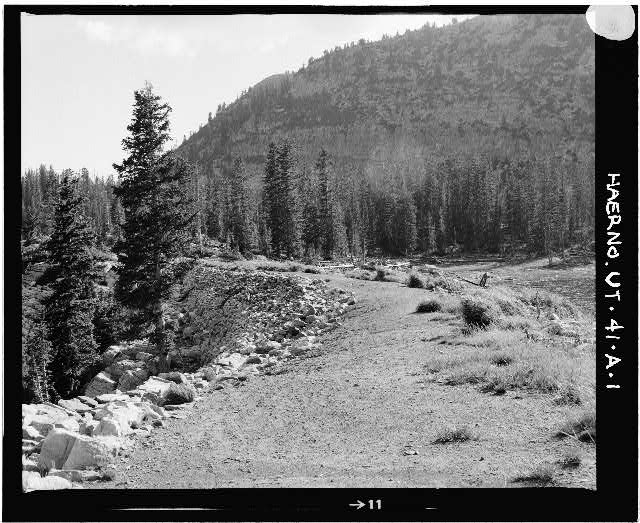 1. OVERALL VIEW OF DAM, SHOWING CREST, DOWNSTREAM FACE...