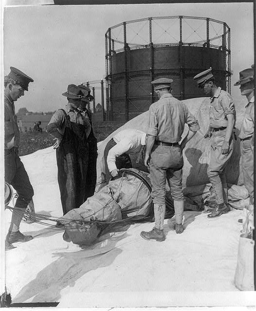 Inspection of balloon during U.S. Signal Corps operations...