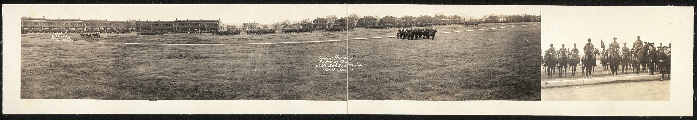General Pershing reviewing troops at Ft. Sam Houston,...
