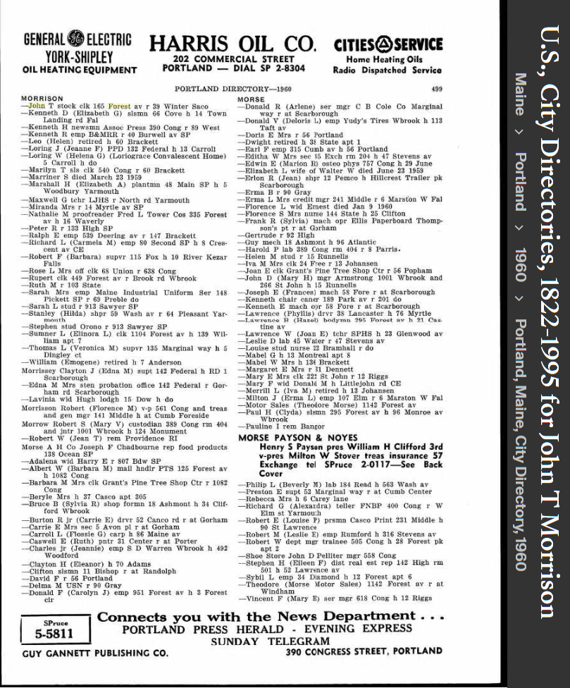 John Thomas-Tom-Morrison Sr--U.S., City Directories, 1822-1995(1960)