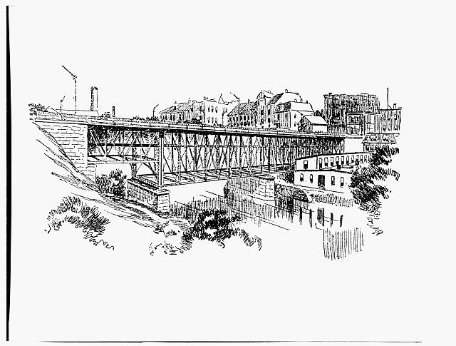 16. Historic view of bridge as built. Engraving from the...