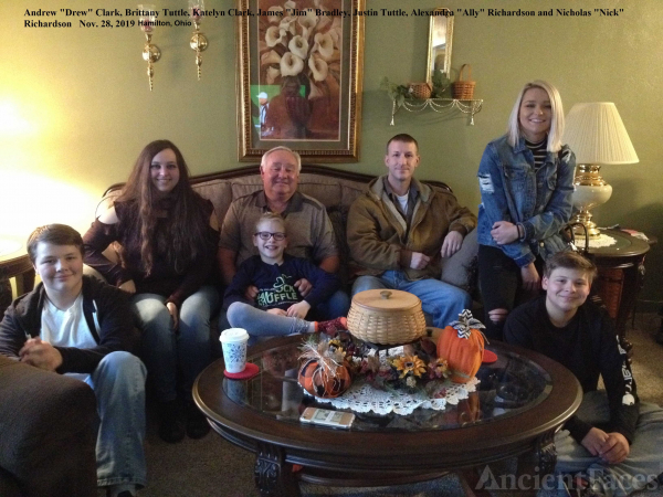 Jim Bradley with grandchildren, 2019