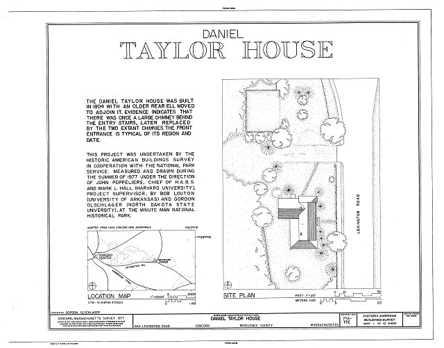 HABS MASS,9-CON,19- (sheet 1 of 10) - Daniel Taylor...