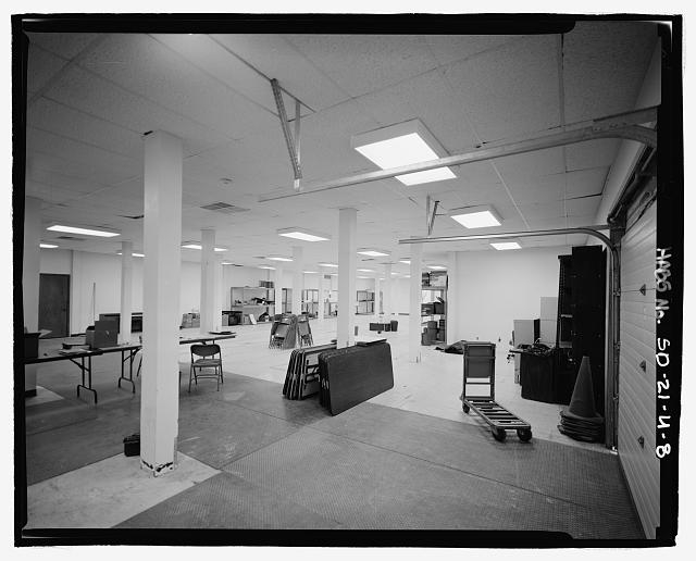 8. Interior view of large space; showing closed exterior...