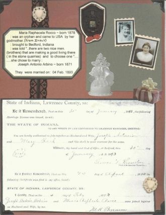 Joseph & Maria Arbino Wedding Certificate ~ 04 Feb