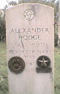 Alexander Hodge Tx Militia, Revolutionary War