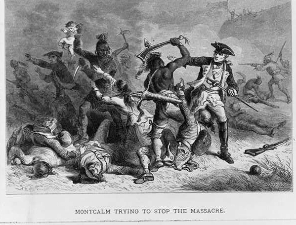 Montcalm trying to stop the massacre / A. Bobbett ; Darley.