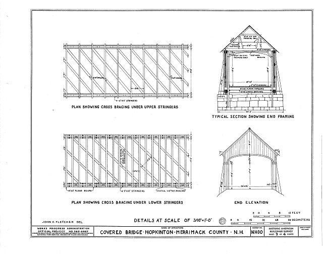 Cross Stringers Plan Showing Cross Bracing Under Upper Stringers, Typical...