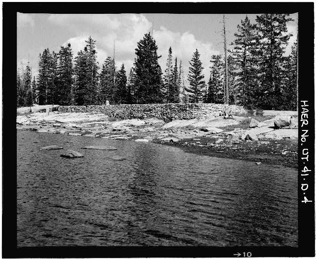4. VIEW OF UPSTREAM FACE OF DAM, LOOKING SOUTHEAST - High...