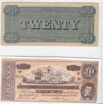 Confederate $20.00 Bill