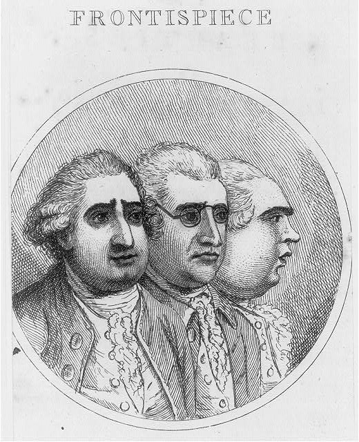 Frontispiece [Fox, Burke, and North, head-and-shoulders...