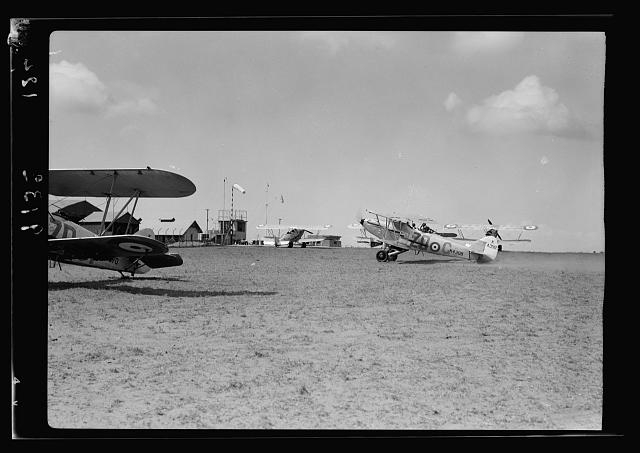 R.A.F. activities. Plane returning to home in Ramleh...