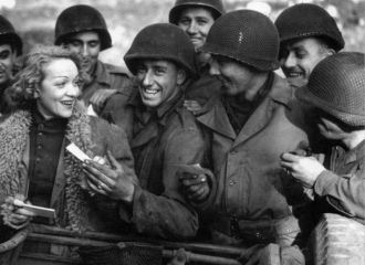 Marlene Dietrich with the troops