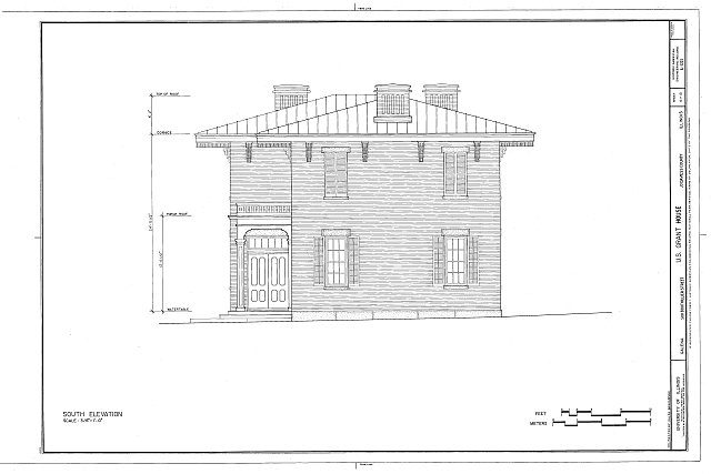 South Elevation - U.S. Grant House, Bouthillier & Fourth...
