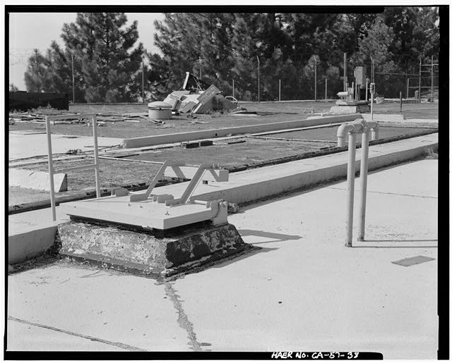 38. VIEW SHOWING 'CATFISH' SILO ELEVATOR IN UP POSITION,...