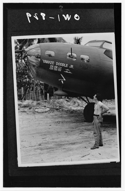 The Flying Fortress being admired here is the Yankee...