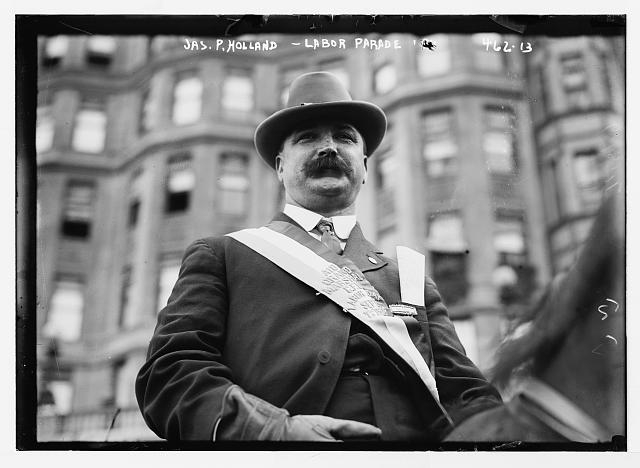 Labor Day Parade, Jas. P. Holland, astride horse, New York