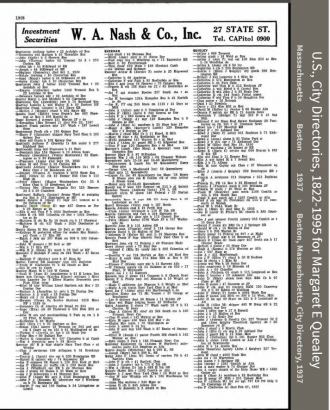 Margaret E. (Hehir) Quealey--U.S., City Directories, 1822-1995(1937)