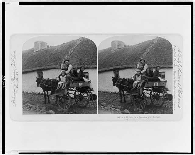 Off for a holiday in a jaunting car, Ireland