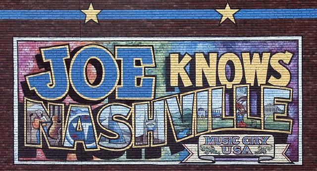 "Joe Knows Nashville" mural in downtown, Nashville,...
