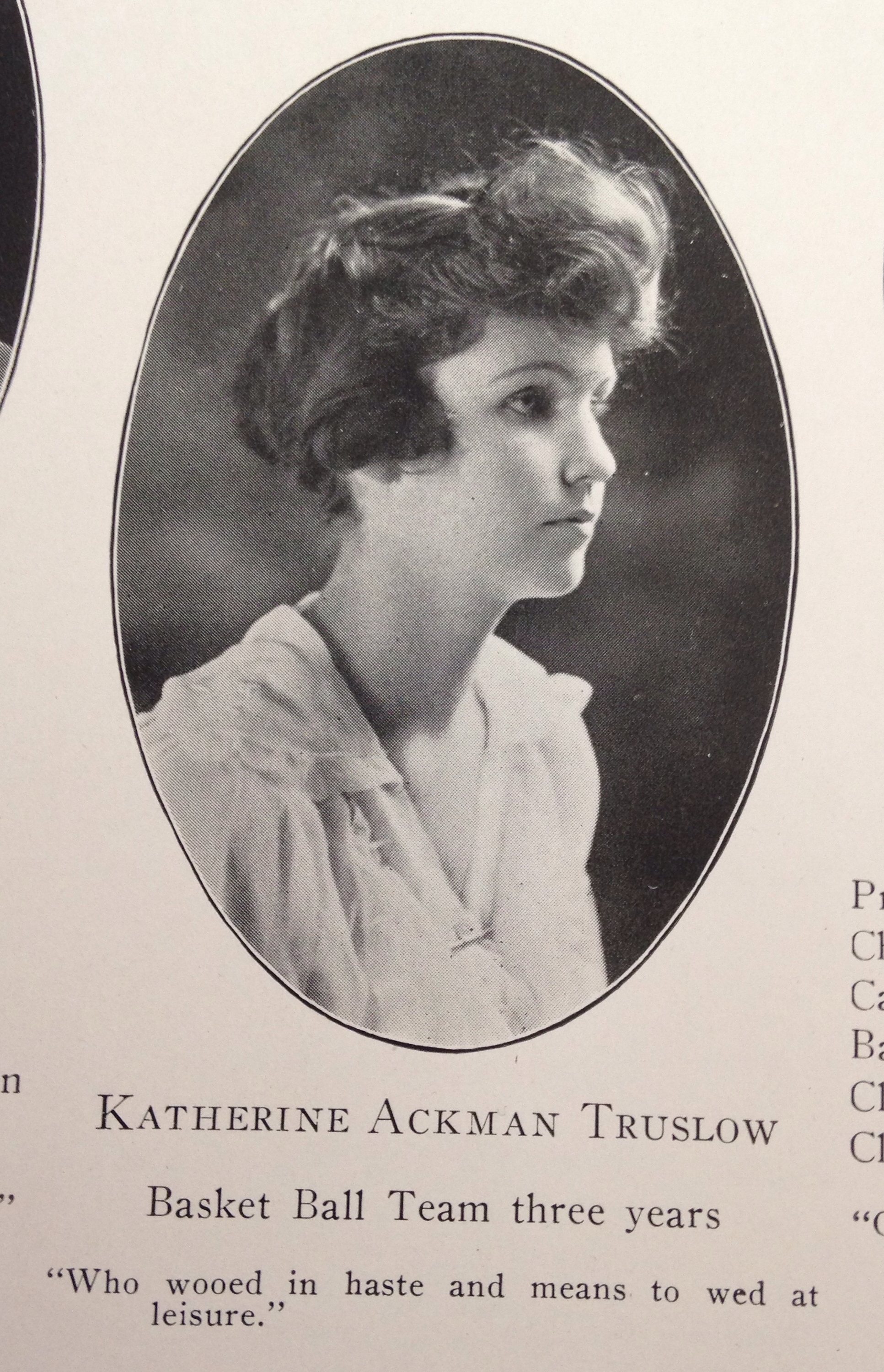 Katherine Ackman Truslow, New Jersey