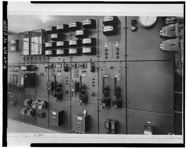 16. VIEW OF CONTROL PANELS, ELECTRICAL CONTROL AND...
