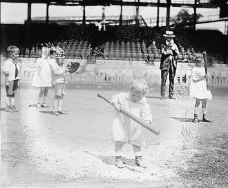 Children playing baseball