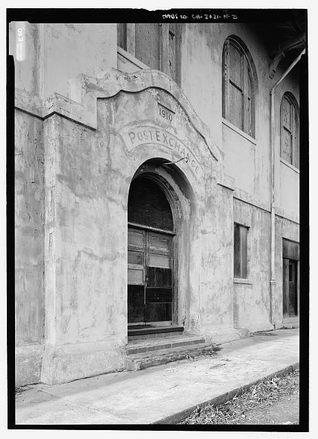 Oblique view of main entrance - Fort McDowell, Post...