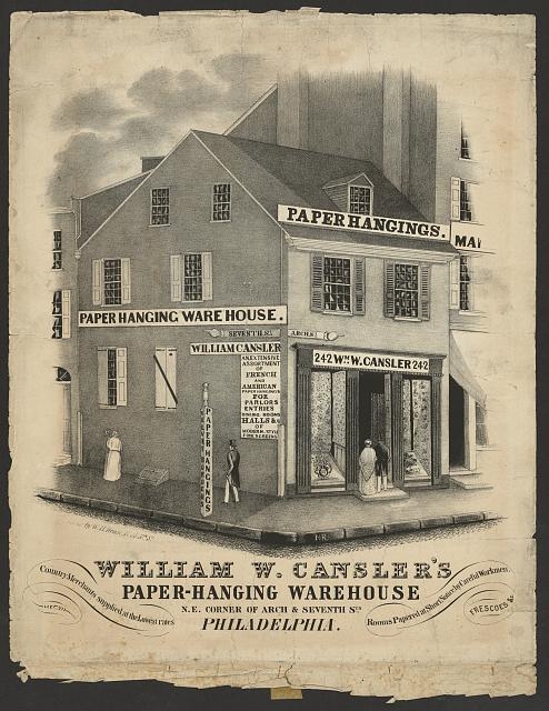 William W. Cansler's paper-hanging warehouse N.E. corner...